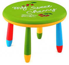Masa rotunda 70cm pentru copii din masa plastica culoare verde Raki foto