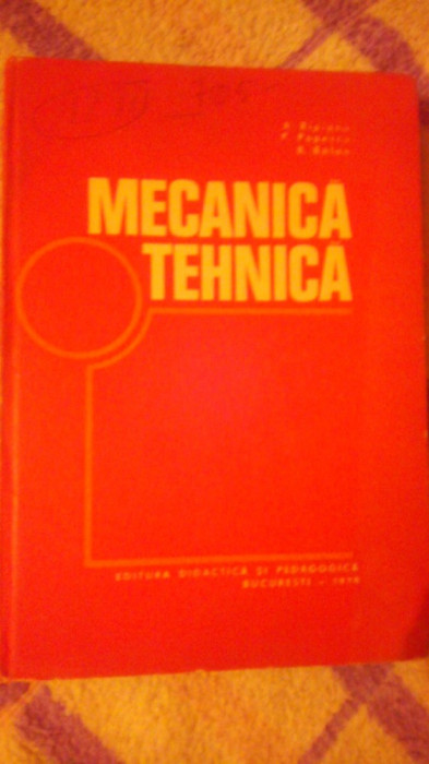 Mecanica tehnica-A.Ripianu,P.Popescu,B.Balan