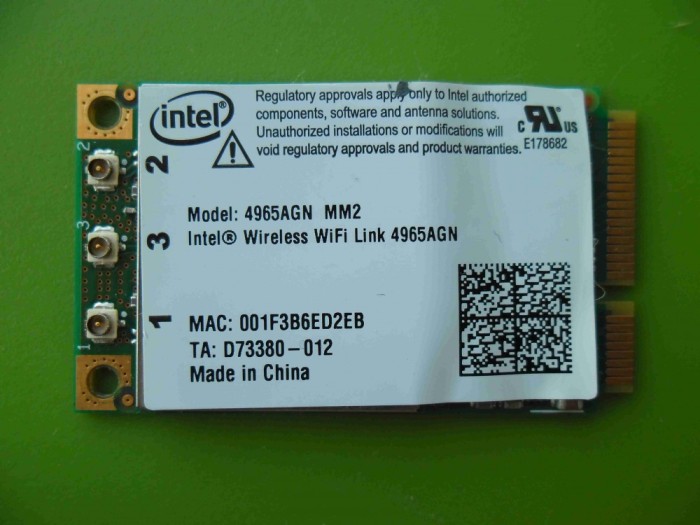 Placa de retea laptop Wireless Wi-Fi 300MB/s mini PCI-E Intel 4965AGN Placa de retea laptop Wireless Wi-Fi 300MB/s mini PCI-E Intel 4965AGN