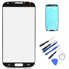 Geam sticla display negru Samsung Galaxy S4 adeziv si ustensile foto