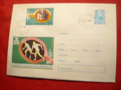 Plic special Ilustrat - Meci Tenis Romania-SUA , cod 857/72 foto