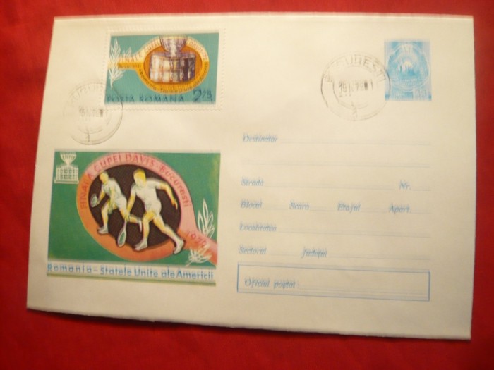 Plic special Ilustrat - Meci Tenis Romania-SUA , cod 857/72 foto mare Plic special Ilustrat - Meci Tenis Romania-SUA , cod 857/72 foto mare