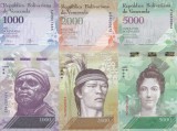 Bancnota Venezuela 1.000, 2.000 si 5.000 Bolivares 2016 (2017) - PNew UNC