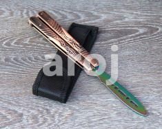 Cutit Butterfly. Fluture. Balisong de ANTRENAMENT. Model Spider + Husa foto