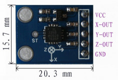 Modul accelerometru ADXL335 GY-61 3-5V 3 axe iesire analogica foto