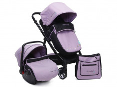 Carucior copii 3 in 1 Cangaroo Rachel Violet foto