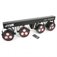 Max LED PAR-Bar-Set 4-cai Kit 3x 4-in-1 LED RGBW incl. T-grinzi ?i trepied foto