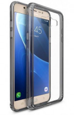 Husa Protectie Spate Ringke Fusion Smoke Black pentru Samsung Galaxy J7 2016 plus folie Invisible Screen Defender foto