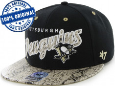 Sapca &amp;#039;47 Pittsburgh Penguins - originala - flat brim - snapback - oficiala NHL foto