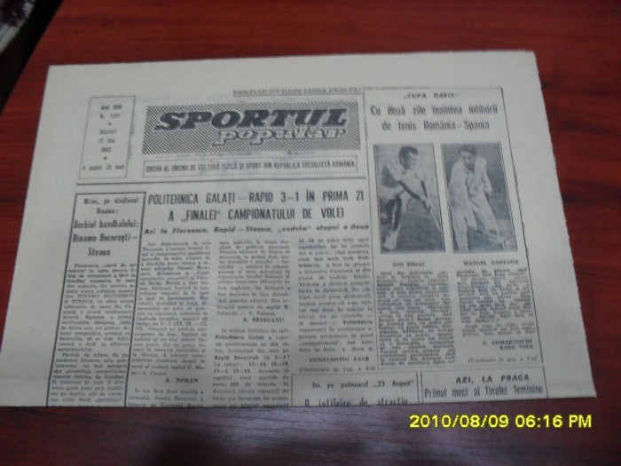 Ziar Sportul popular 17 05 1967 foto mare Ziar Sportul popular 17 05 1967 foto mare
