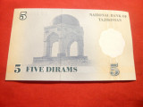 Bancnota 5 dirham 1999 Tadjikistan , cal. necirculat