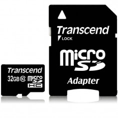 Card Transcend microSDHC 32GB Class 10 cu adaptor SD foto
