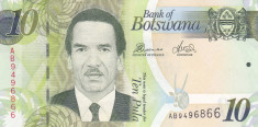 Bancnota Botswana 10 Pula (2010) - P30b UNC foto