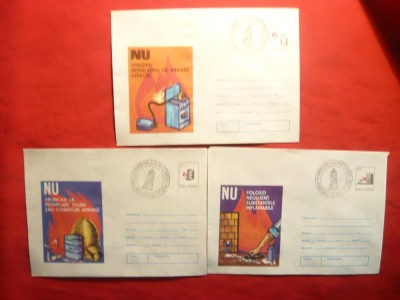 Set 3 Plicuri Pompieri ,stamp.speciala Pompierfilatelia foto