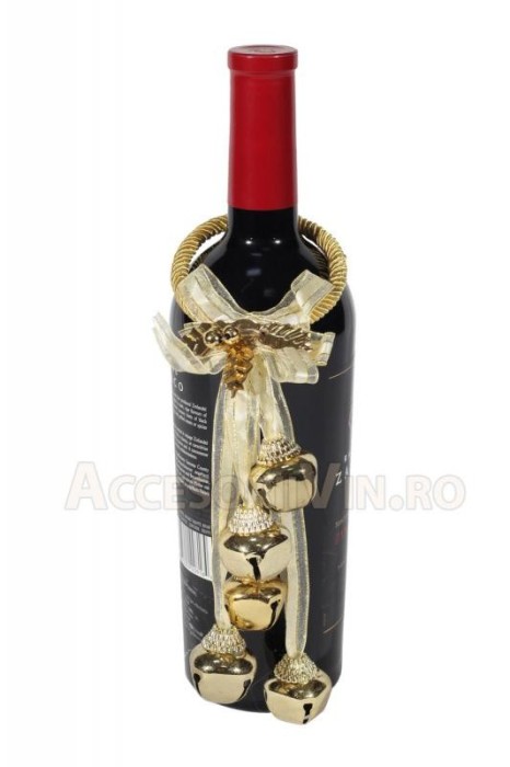Ornament auriu sticla vin foto mare Ornament auriu sticla vin foto mare