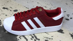 Adidas Superstar visiniu cu alb marimi de la 36 la 40 foto