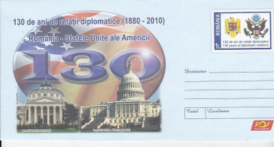 bnk ip Intreg postal 2010 - 130 ani relatii diplomatice Romania SUA foto