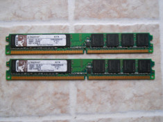 Kit Dual Chanel Memorie Ram Kingston 2 GB (2X1) DDR2 667Mhz Desktop. foto