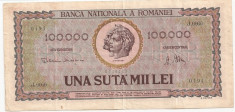 ROMANIA 100000 LEI 1947 XF foto