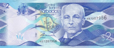 Bancnota Barbados 2 Dolari 2013 - P73 UNC foto