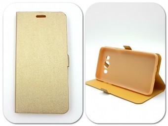 Husa FlipCover Stand Magnet LG K8 GOLD foto mare Husa FlipCover Stand Magnet LG K8 GOLD foto mare