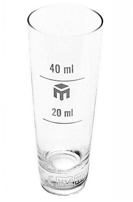 Pahar din sticla gradat 20/40ml foto mare Pahar din sticla gradat 20/40ml foto mare