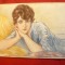 Ilustrata - Femeie in pat , semnat T.Corbelli , circulat 1921