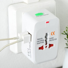 Adaptor priza universal ANGLIA EU\UK\SUA pt 150 de tari GEN skross 2 porturi USB foto