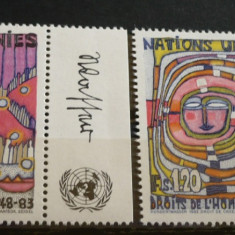 NATIUNILE UNITE GENEVA 1983 – DREPTURILE OMULUI, serie nestampilata, AK1