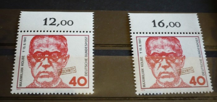 GERMANIA 1973 &ndash; ANIVERSARE MAXIMILIAN KOLBE, timbre nestampilate, AK1