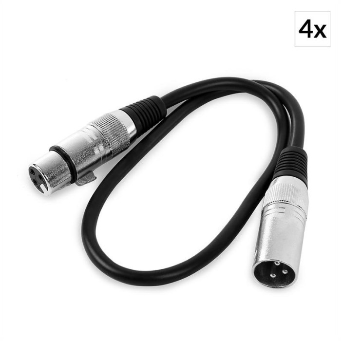 Cablu din față XLR set 3-pini 50cm de sex masculin--feminin 4 piese foto mare Cablu din față XLR set 3-pini 50cm de sex masculin--feminin 4 piese foto mare