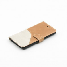 Husa Flip Cover Tellur pentru iPhone 7 Plus Leather Wave Brown/White foto