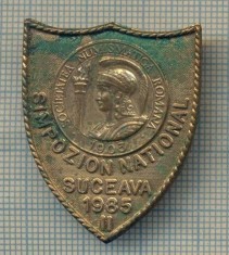 ZET 568 INSIGNA - ,, SIMPOZION NATIONAL SUCEAVA 1985 II " SOCIETATEA NUMISMATICA