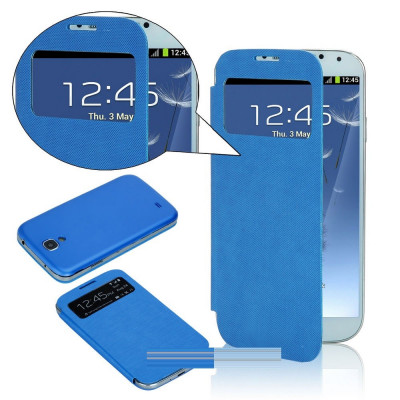 Husa toc flip S View Samsung Galaxy S4 i9500 i9505 blue albastra foto