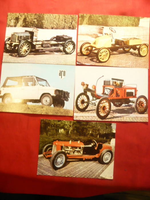 Set 5 Ilustrate tematica Automobile- Muzeul Leonida