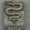 ZET 615 INSIGNA TEMATICA MEDICALA- ,,HYSPA&quot; SARPE , SAGEATA -ELVETIA- RAZBOI II