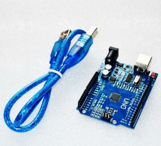 Placa dezvoltare Arduino Uno compatibil ATMEGA328 CH340 si cablu USB foto
