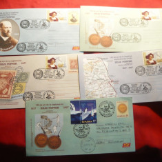 Set 5 Plicuri -Aniversarea 150 Ani nasterea Iuliu Popper 1857-2007