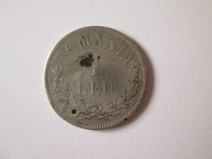 Moneda argint 1 Leu 1873 gaurita foto