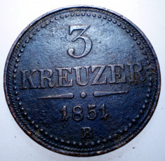 F.606 AUSTRIA 3 KREUZER 1851 B foto