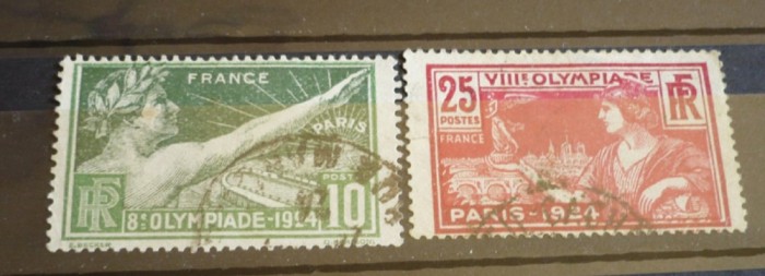 FRANTA 1924 – JOCURILE OLIMPICE PARIS, timbre stampilate AM61 FRANTA 1924 – JOCURILE OLIMPICE PARIS, timbre stampilate AM61