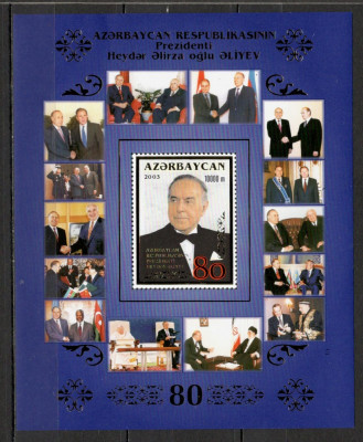 Azerbaidjan.2003 80 ani nastere H.Aliyev:presedinte-Bl. SA.686 foto
