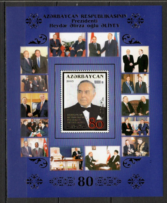 Azerbaidjan.2003 80 ani nastere H.Aliyev:presedinte-Bl. SA.686