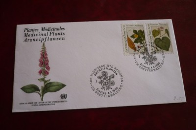 ONU VIENA 1990 &amp;ndash; PLANTE MEDICINALE, FDC (C.R.) foto