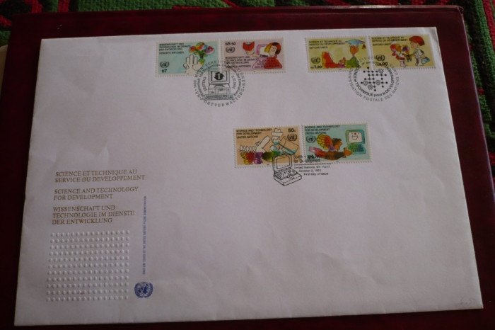 NATIUNILE UNITE 1992 &ndash; STIINTA SI TEHNOLOGIE, FDC 3 serii (C.R.)