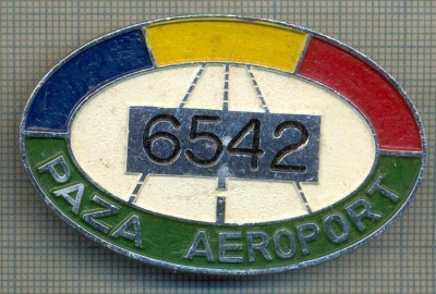 ZET 643 INSIGNA TEMATICA AVIATIE - ,,PAZA AEROPORT - 6542&amp;quot; - ROMANIA foto