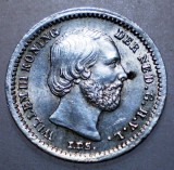 F.249 OLANDA WILLEM III 5 CENTS 1850 XF/AUNC ARGINT 13mm, Europa