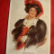 Ilustrata 1904 - Doamna cu palarie rosie -intitulata My Chauffeur&quot; semn. Boileau