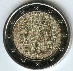 moneda 2 euro comemorativa FINLANDA 2017, UNC foto