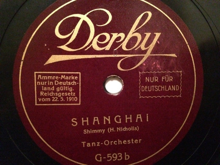 LUCKY HOURS/SHANGHAI (1910/DERBY/GERMANY) - DISC PATEFON/GRAMOFON/Stare F.Buna